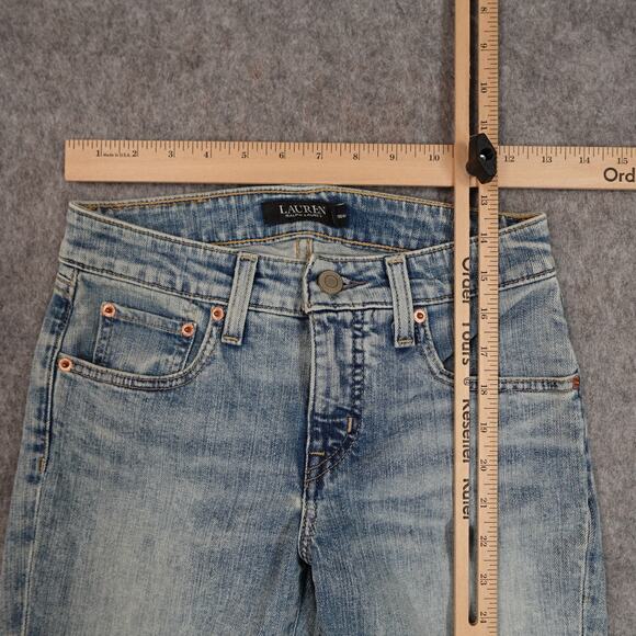 Ralph Lauren Jeans Womens 00 Skinny Light Denim 26x29 Mid Rise Casual - Picture 2 of 10